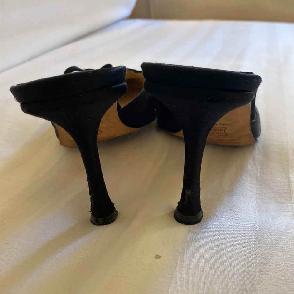 Jimmy Choo black satin mules - Picture 3 of 6